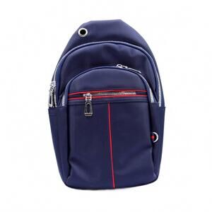 NEW SELINI NEW YORK unisex nylon crossbody sling bag in navy and red stripe